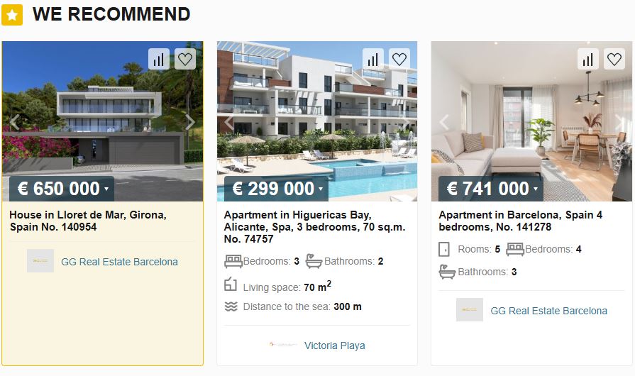 Objekt mit Priority+, Startseite