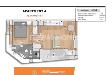 Продажа квартиры в Торревьеха, Аликанте, Испания 1 спальня, 43м2 №183651 - фото 13