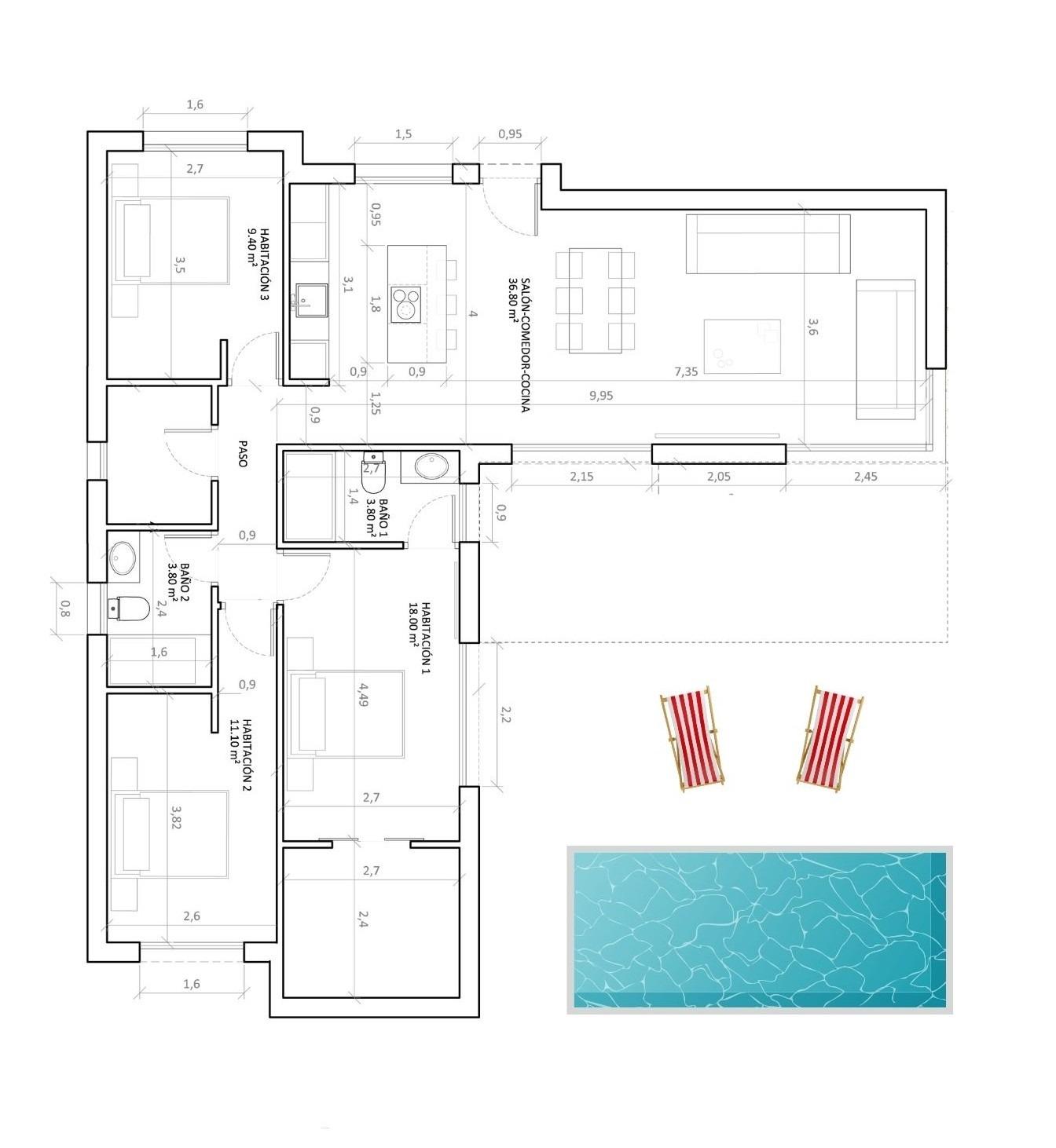 Villa à Hondon De Las Nieves, Alicante, Espagne 3 chambres, 129 m2 No. 151699
