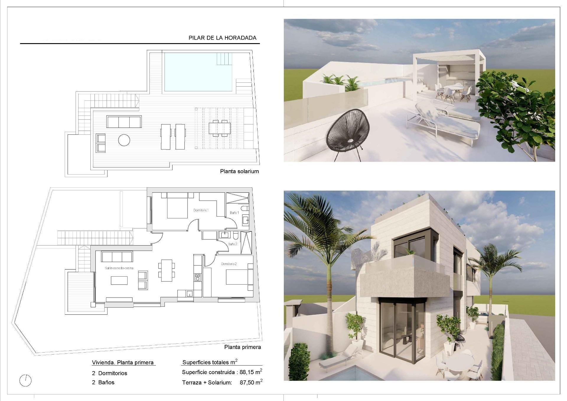 Bungalow in Pilar de la Horadada, Alicante, Spain 2 bedrooms, 88 sq.m. No. 147959
