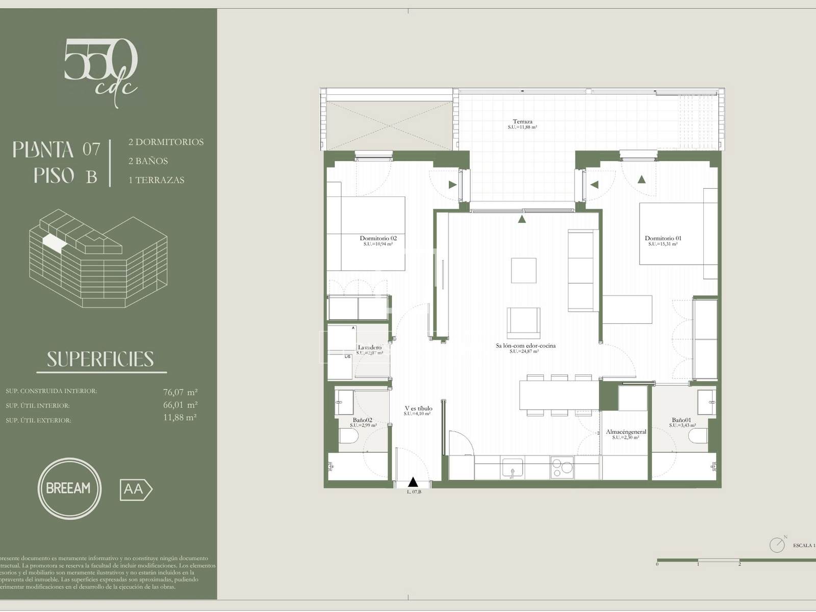 Appartamento a Barcelona, Spagna 2 camere da letto, 76 mq. N° 192635