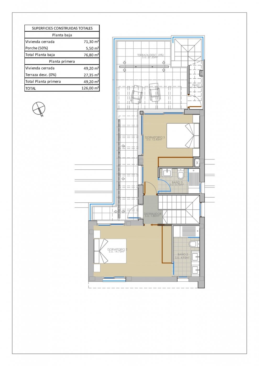 Villa à Pilar de la Horadada, Alicante, Espagne 3 chambres, 120 m2 No. 76055