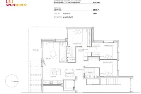 Продажа квартиры в Торре-Пачеко, Мурсия, Испания 2 спальни, 96м2 №142900 - фото 23