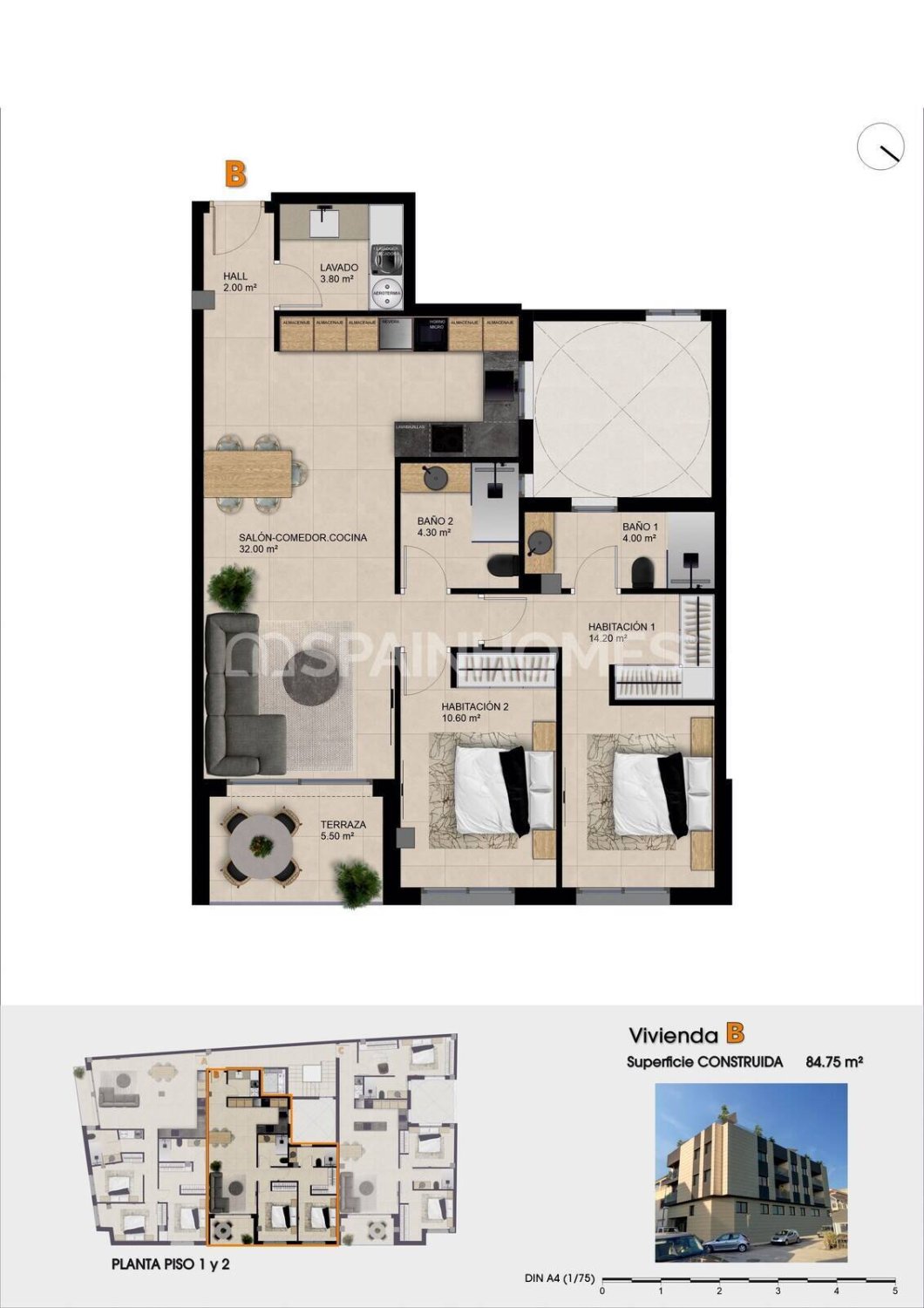 Wohnung in Catral, Alicante, Spanien 2 Schlafzimmer, 84 m2 Nr. 161626