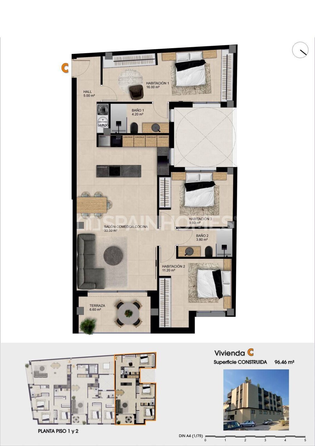 Wohnung in Catral, Alicante, Spanien 2 Schlafzimmer, 84 m2 Nr. 161626