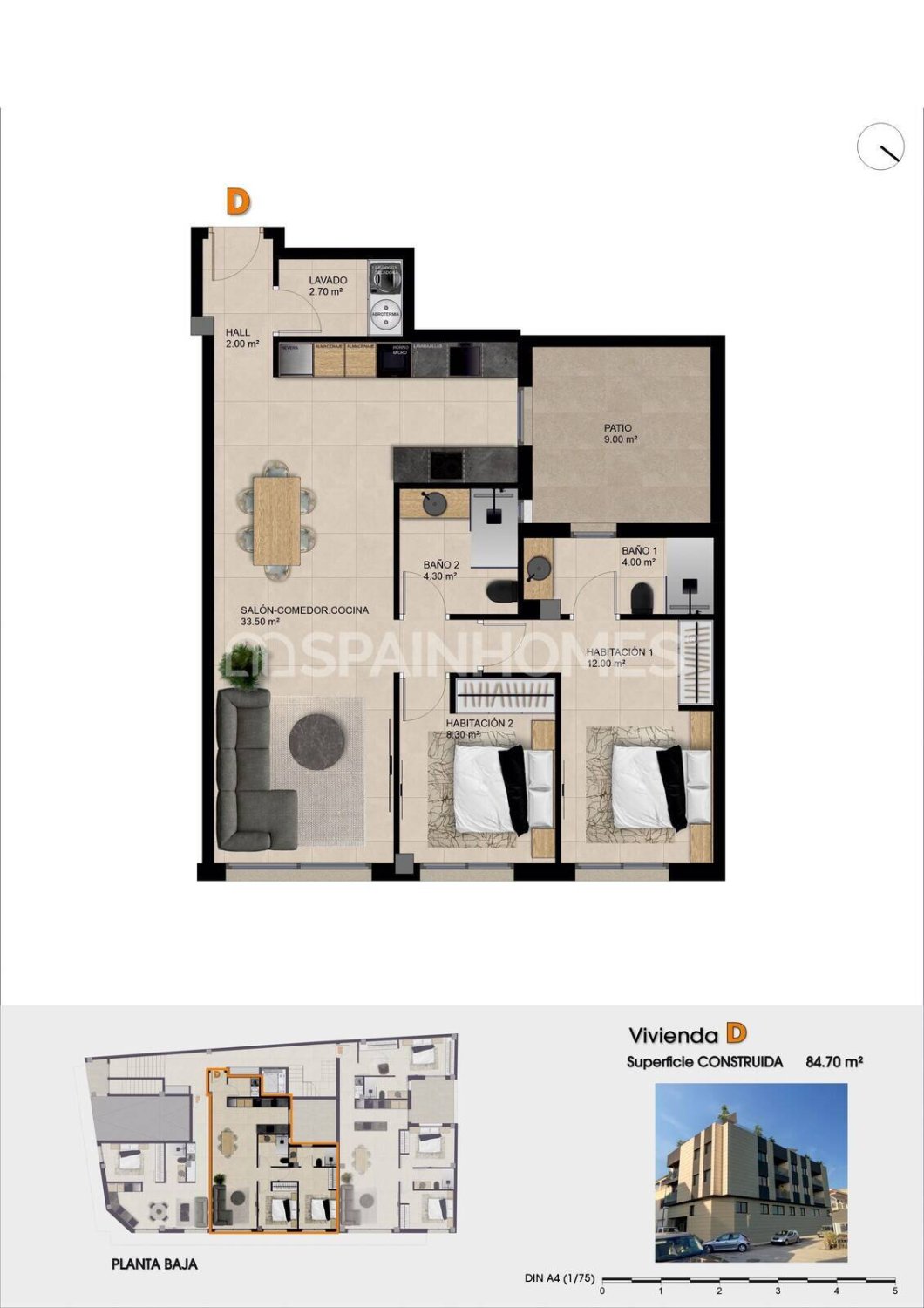 Wohnung in Catral, Alicante, Spanien 2 Schlafzimmer, 84 m2 Nr. 161626