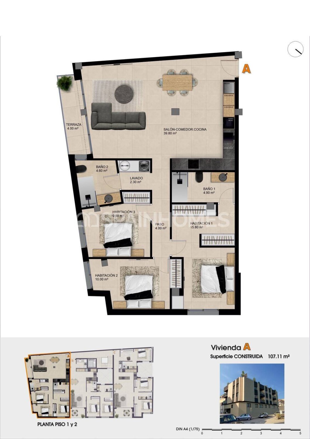Wohnung in Catral, Alicante, Spanien 2 Schlafzimmer, 84 m2 Nr. 161626