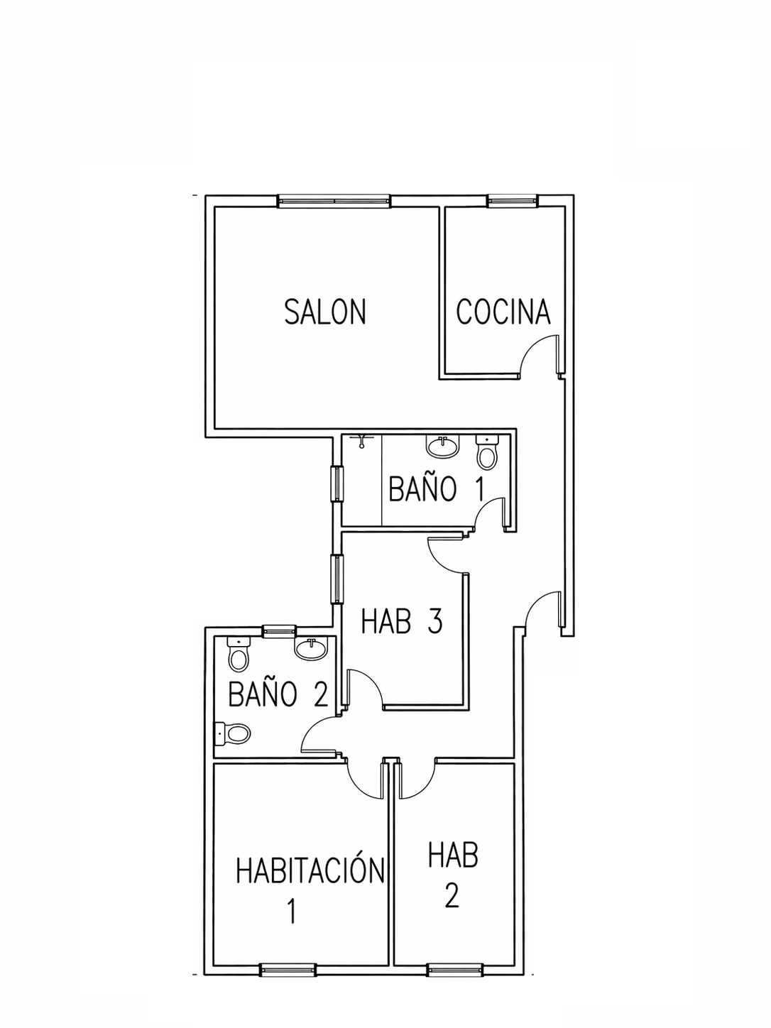 Apartamento en Abarán, Murcia, España 3 dormitorios, 110 m2 No. 184901