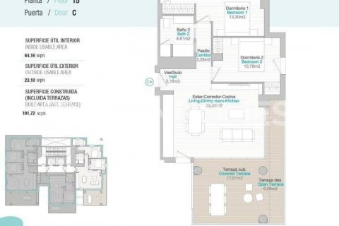 Kattohuoneisto myytävänä Calpe, Alicante, Espanja, 3 makuuhuonetta, 109 m2 No. 107971 - kuva 7
