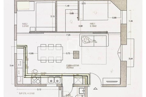 Dzīvoklis īrēšanai Barcelona, Spānijā 1 istaba, 48 m2 Nr. 151037 - attēls 28