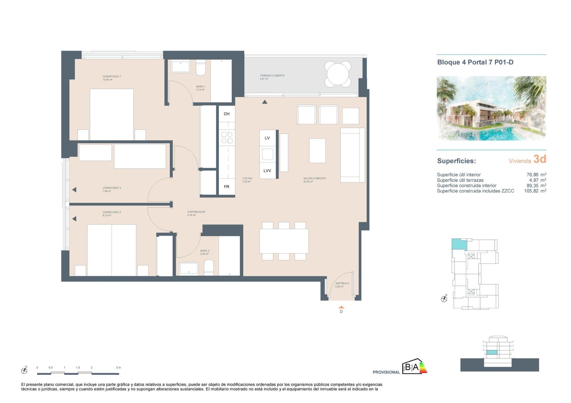 Appartamento a Javea, Alicante, Spagna 3 camere da letto, 105 mq. N° 133756
