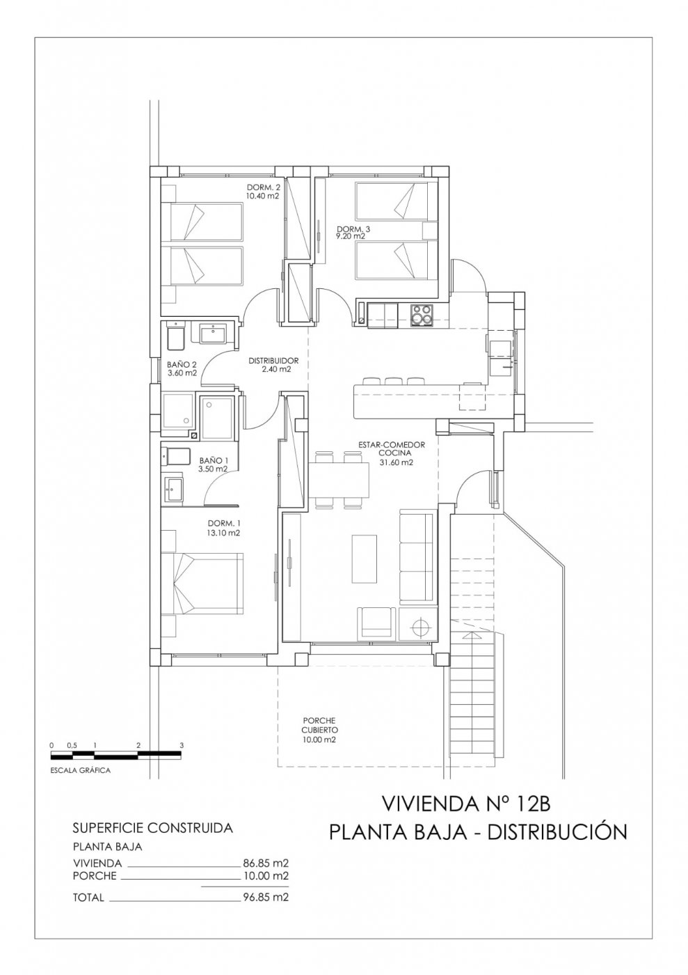 Bungalow in San Miguel de Salinas, Alicante, Spain 3 bedrooms, 92 sq.m. No. 111467