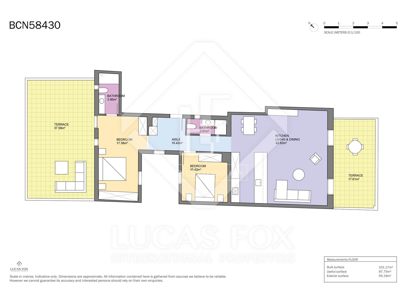 Penthouse à Barcelona, Espagne 103 m2 No. 150752