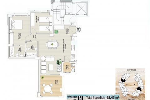Apartamento en venta La Manga del Mar Menor, Murcia, España 2 dormitorios, 92 m2 No. 114626 - foto 16