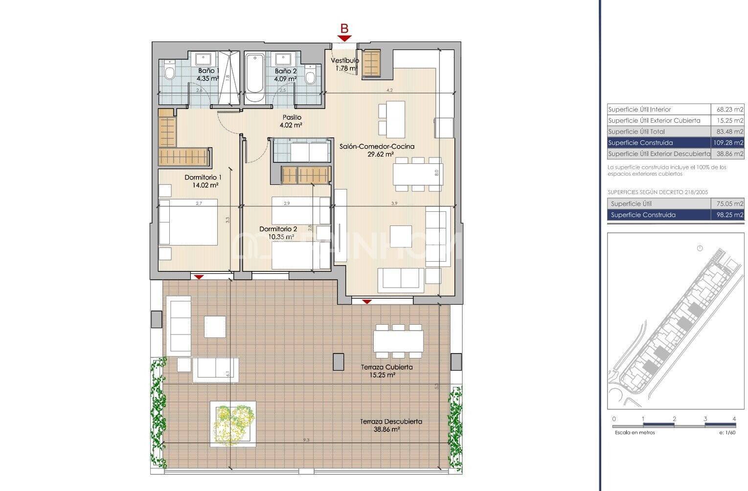 Kattohuoneisto Benalmadena, Malaga, Espanja 2 makuuhuonetta, 77 m2 No. 143605