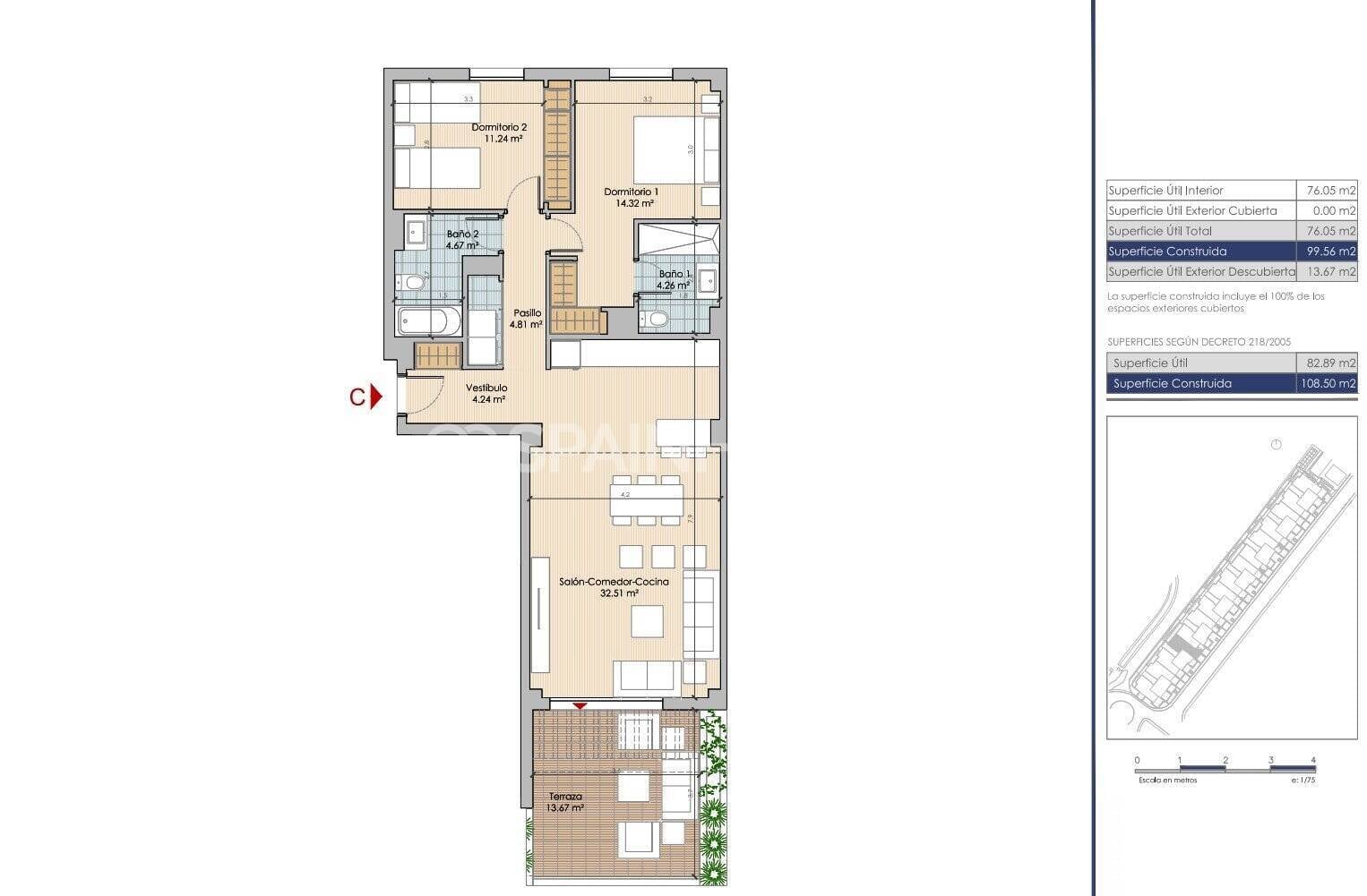 Kattohuoneisto Benalmadena, Malaga, Espanja 2 makuuhuonetta, 77 m2 No. 143605
