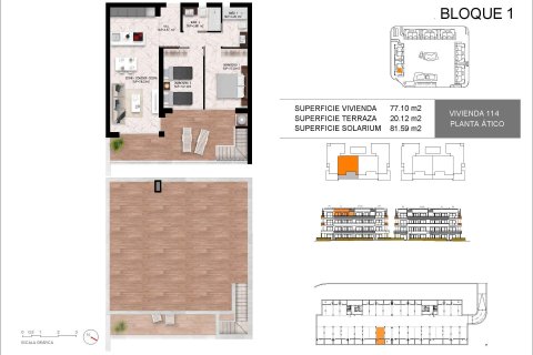 Ático en venta en Torrevieja, Alicante, España 2 dormitorios, 77 m2 No. 170939 - foto 10