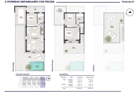 Продажа таухауса в Сан-Педро-дель-Пинатар, Мурсия, Испания 3 спальни, 133м2 №142727 - фото 23