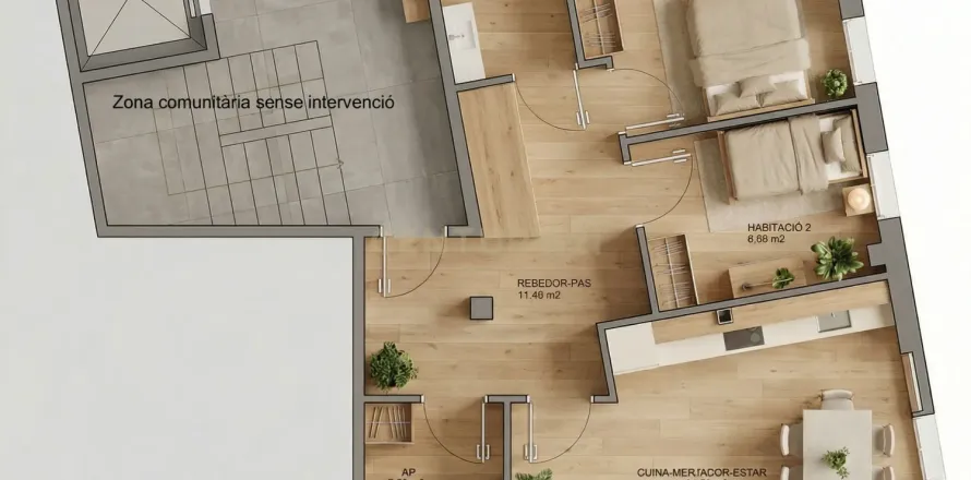 Wohnung in Balenyà, Barcelona, Spanien 3 Schlafzimmer, 82 m2 Nr. 166932