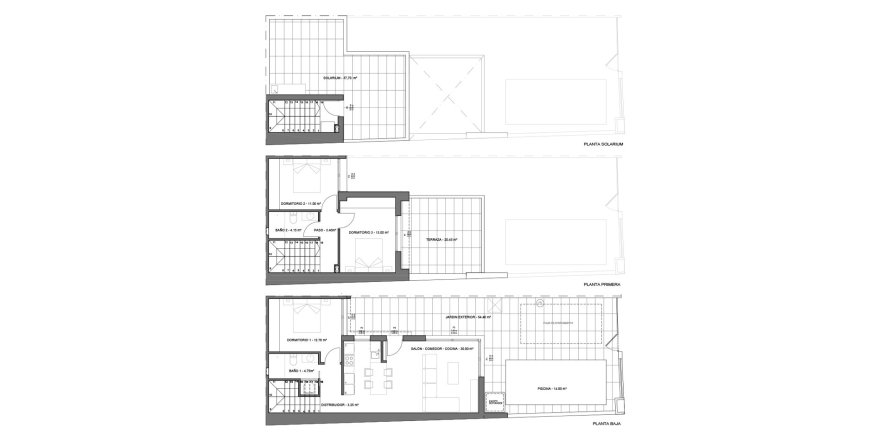 Villa floor plan «3BR-1», 3 bedrooms in Residencial Rosa Morada