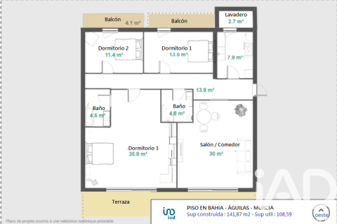 Huoneisto myytävänä Aguilas, Murcia, Espanja, 3 makuuhuonetta, 142 m2 No. 172729 - kuva 30