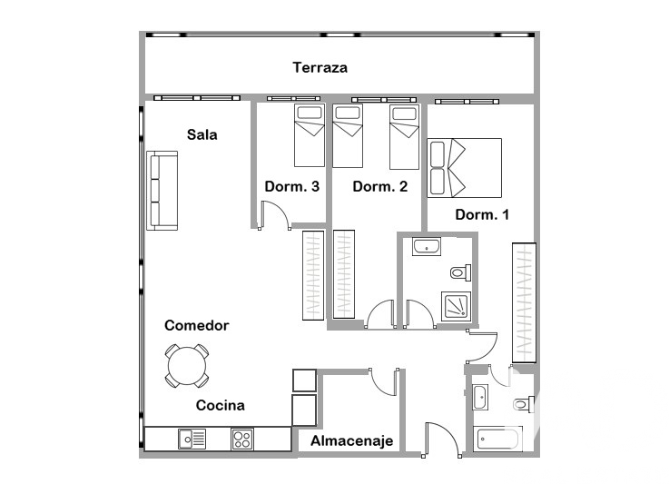 Appartamento a L'Hospitalet de Llobregat, Barcelona, Spagna 3 camere da letto, 113 mq. N° 172943