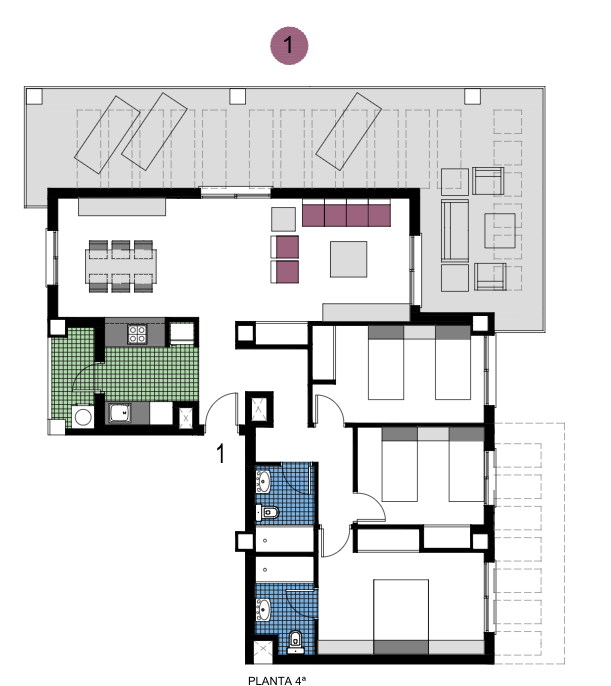 Dzīvoklis Mil Palmeras, Alicante, Spānijā 3 istabas, 72 m2 Nr. 144837