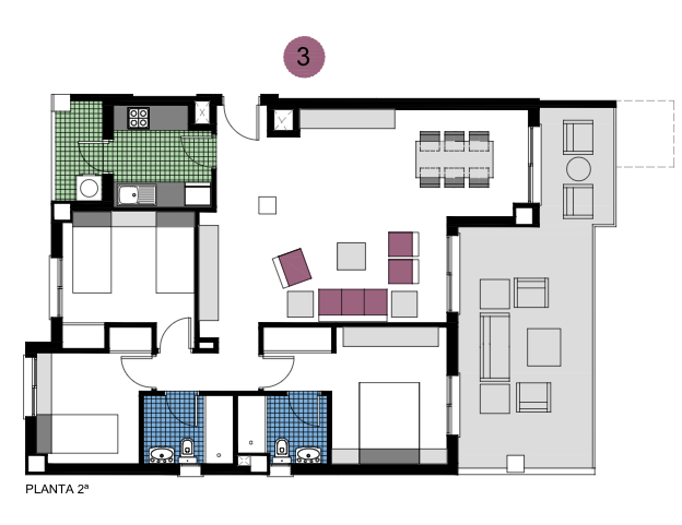 Dzīvoklis Mil Palmeras, Alicante, Spānijā 3 istabas, 72 m2 Nr. 144837