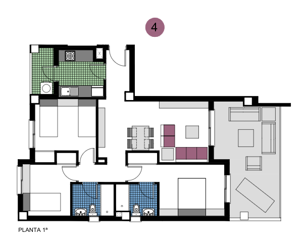 Dzīvoklis Mil Palmeras, Alicante, Spānijā 3 istabas, 72 m2 Nr. 144837