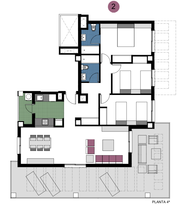 Dzīvoklis Mil Palmeras, Alicante, Spānijā 3 istabas, 72 m2 Nr. 144837