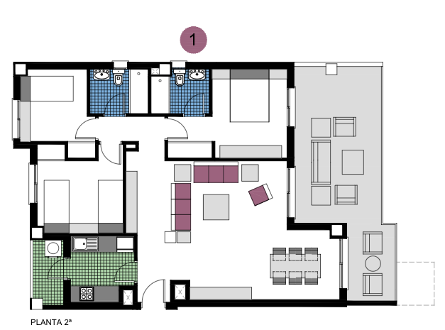 Dzīvoklis Mil Palmeras, Alicante, Spānijā 3 istabas, 72 m2 Nr. 144837
