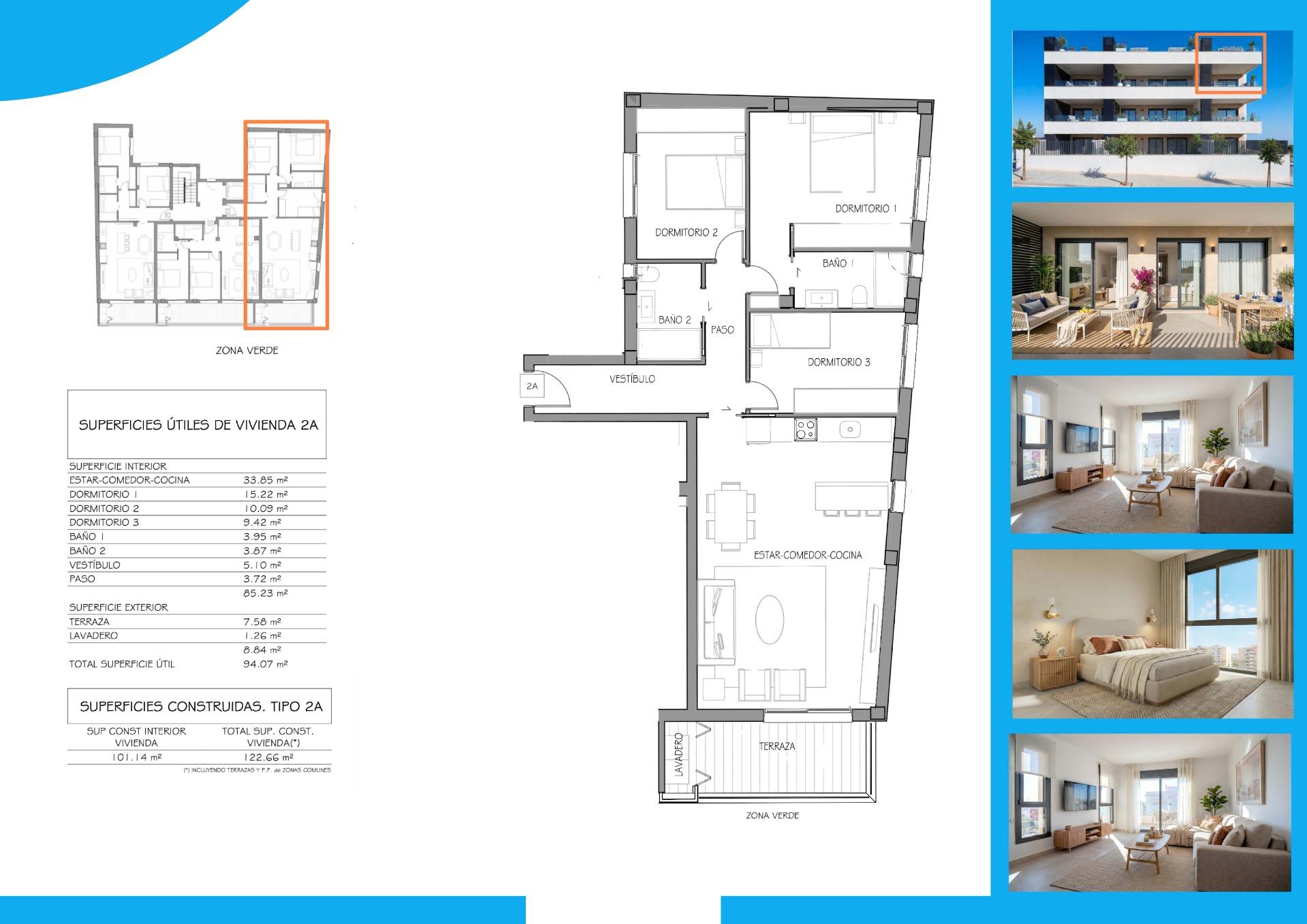 Apartment in Benijofar, Alicante, Spain 3 bedrooms, 122 sq.m. No. 193174