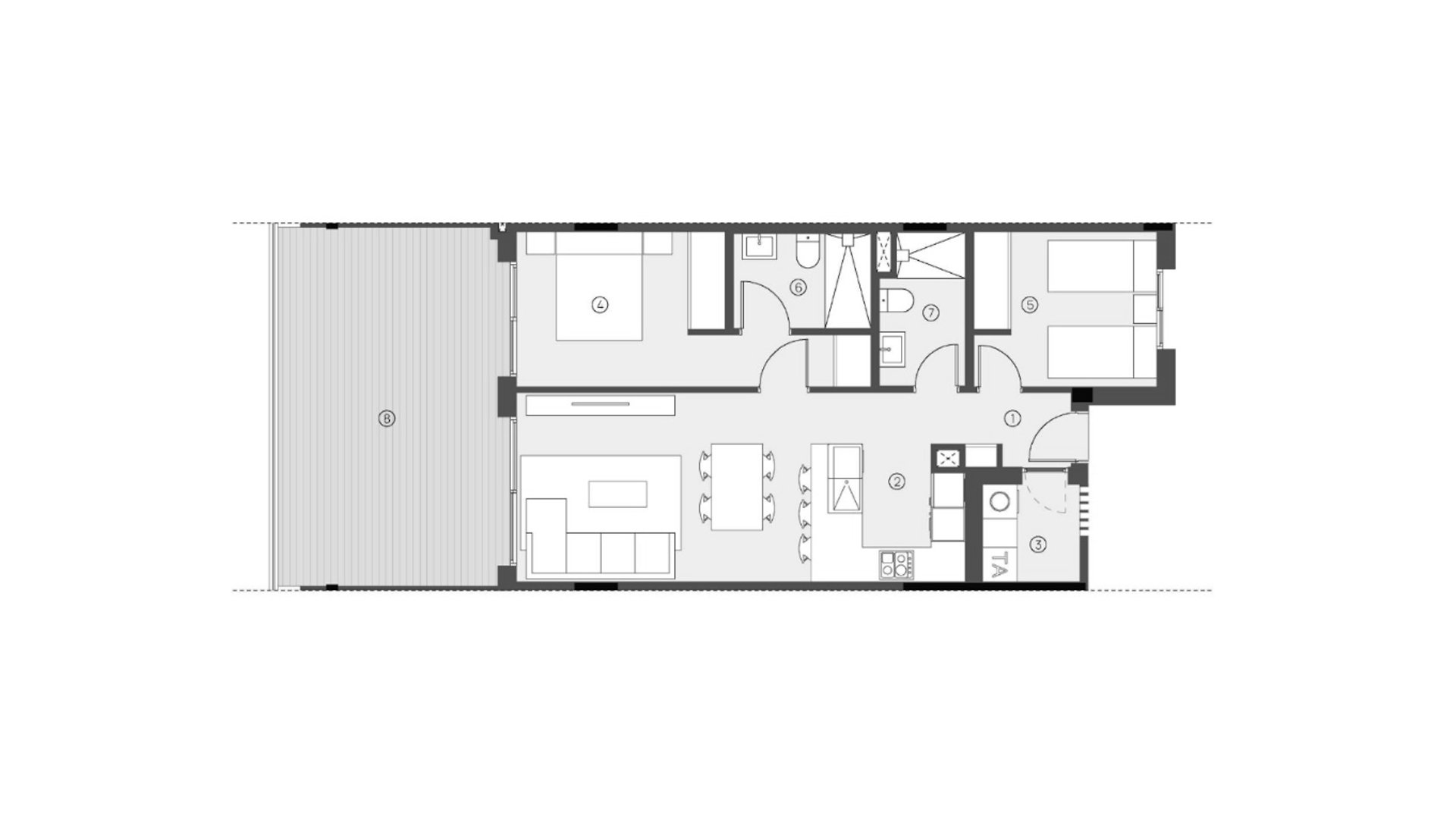 Lägenhet i Sunset Village, Torrevieja, Alicante, Spanien 2 sovrum, 83 kvm. Nr. 155223