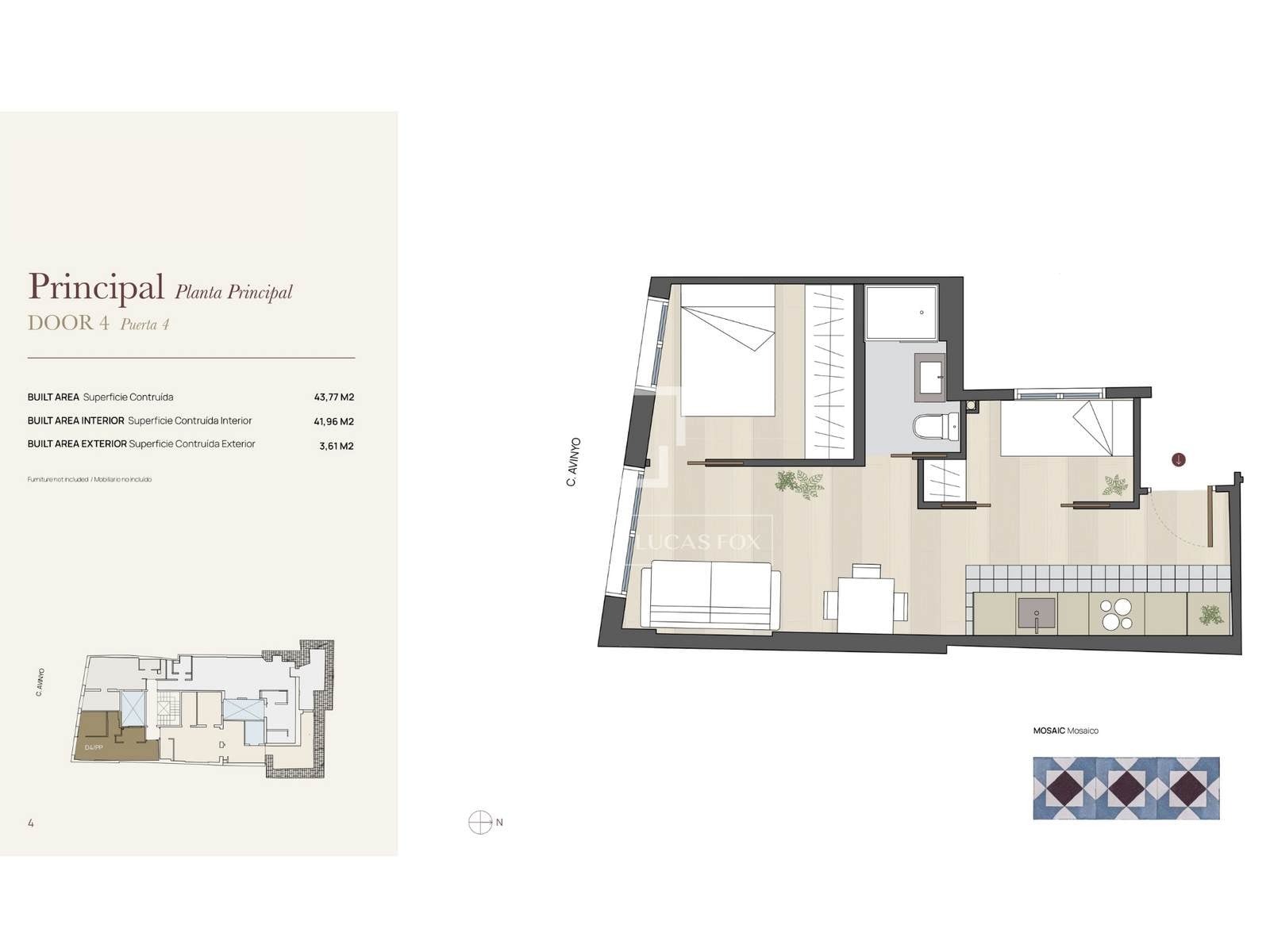 Wohnung in Barcelona, Spanien 2 Schlafzimmer, 43 m2 Nr. 161452