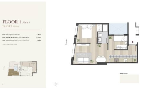 Lägenhet till salu i Barcelona, Spanien 2 sovrum, 44 kvm. Nr. 161454 - foto 13