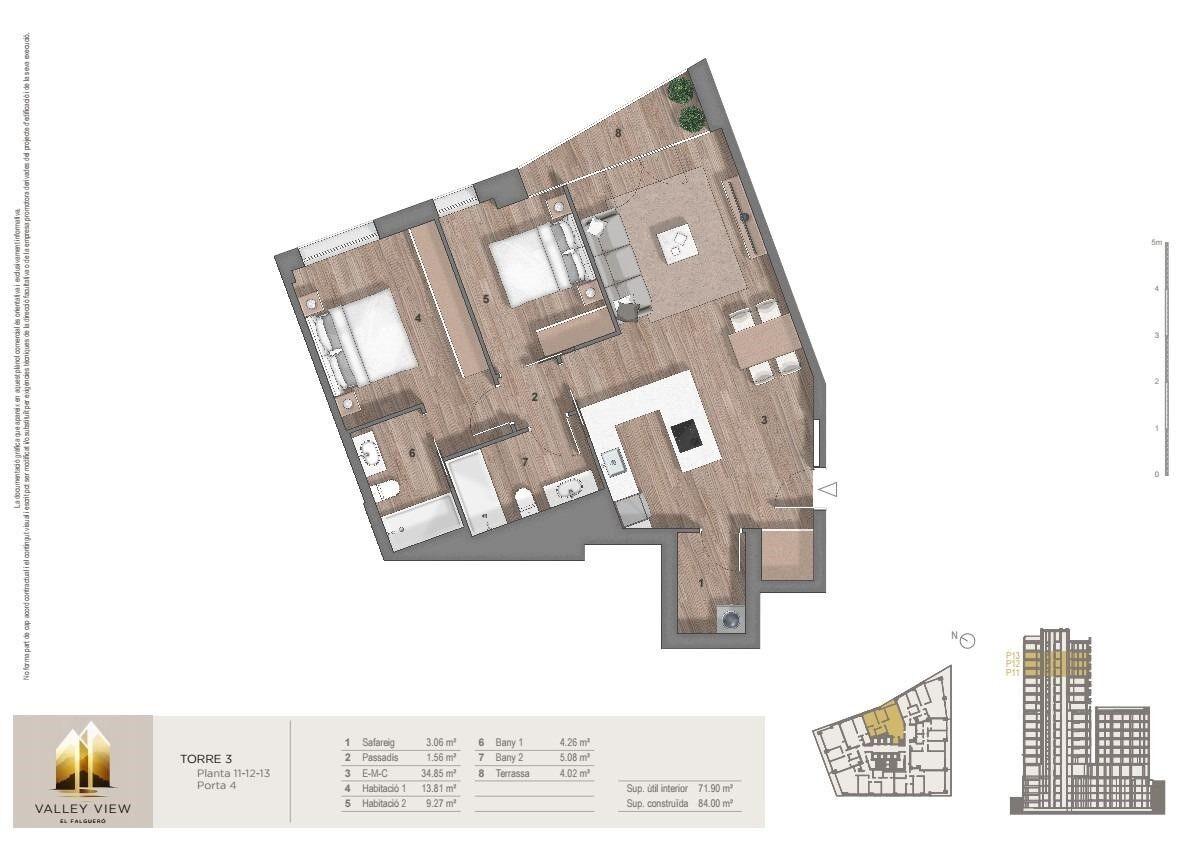 Apartment in Principado De Andorra (Ninguna Poblacion Tiene C.P.), Lleida, Spain 2 bedrooms, 87 sq.m. No. 178928