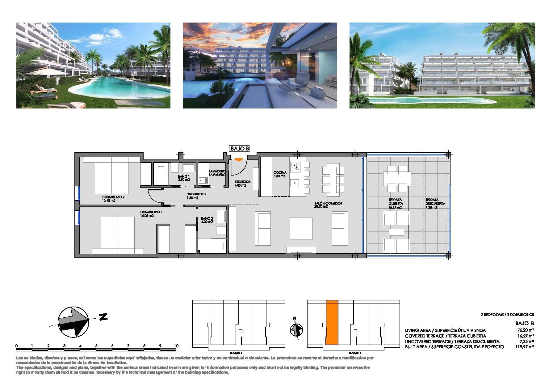 Huoneisto Cartagena, Murcia, Espanja 2 makuuhuonetta, 119 m2 No. 135076