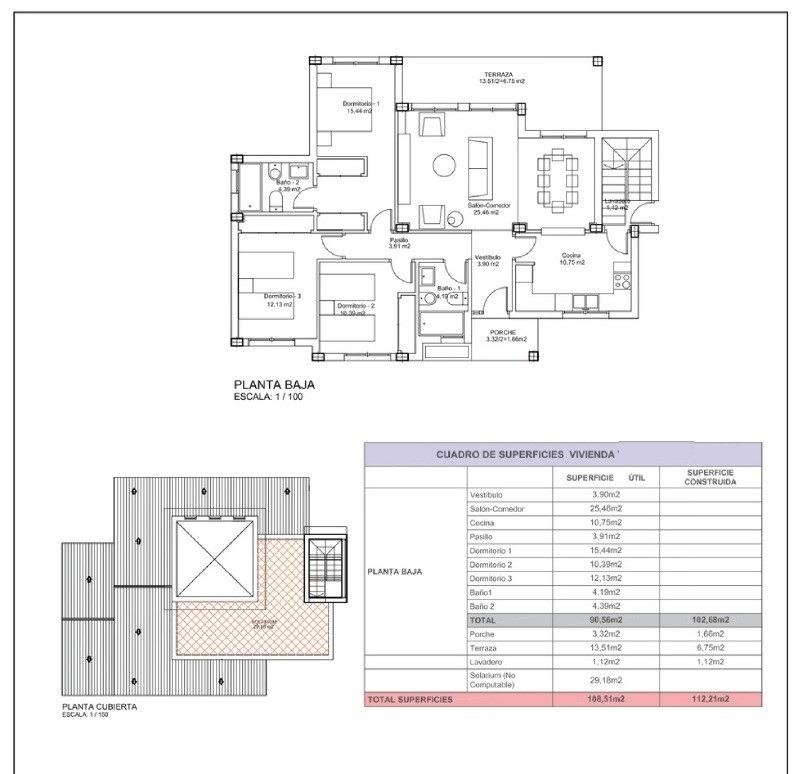 Villa en Lorca, Murcia, España 3 dormitorios, 112 m2 No. 112612