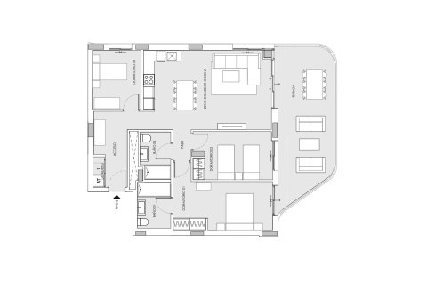 Layout 3 bedrooms, 147.79 sq.m. in Salinas Towers in Calpe, Alicante, Spain №147172