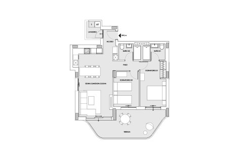 Layout 2 bedrooms, 118.87 sq.m. in Salinas Towers in Calpe, Alicante, Spain №147168