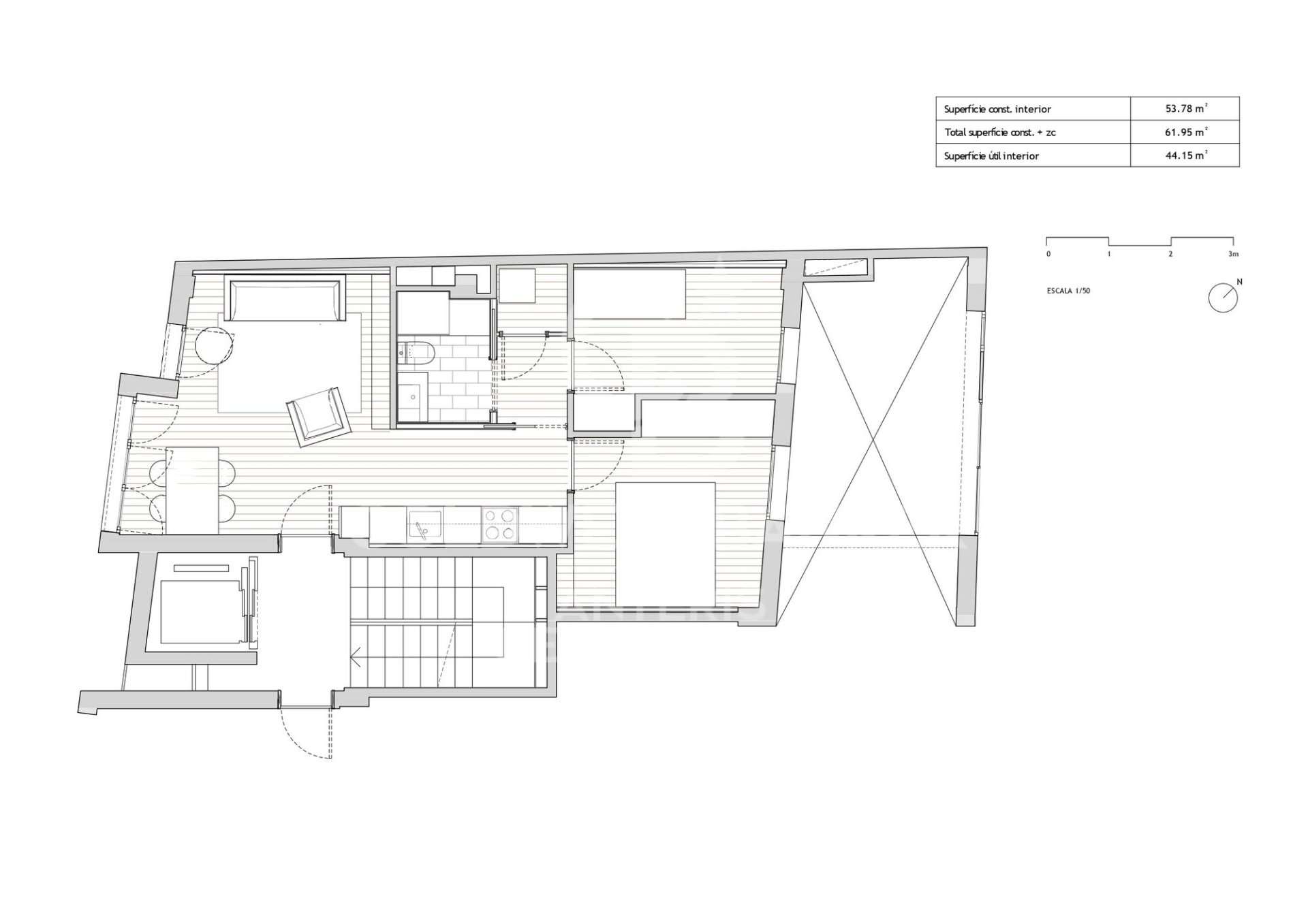 Apartament w Barcelona, Hiszpania 2 sypialnie, 54 mkw. nr 178567