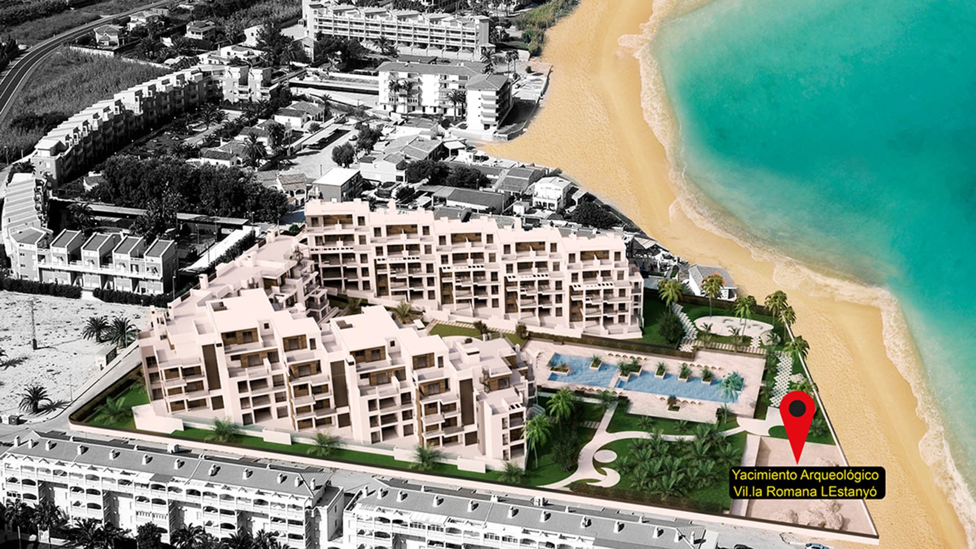 Apartment in L´Estanyo Vil.la Romana, Denia, Alicante, Spa, 3 bedrooms, 49 sq.m. No. 64815