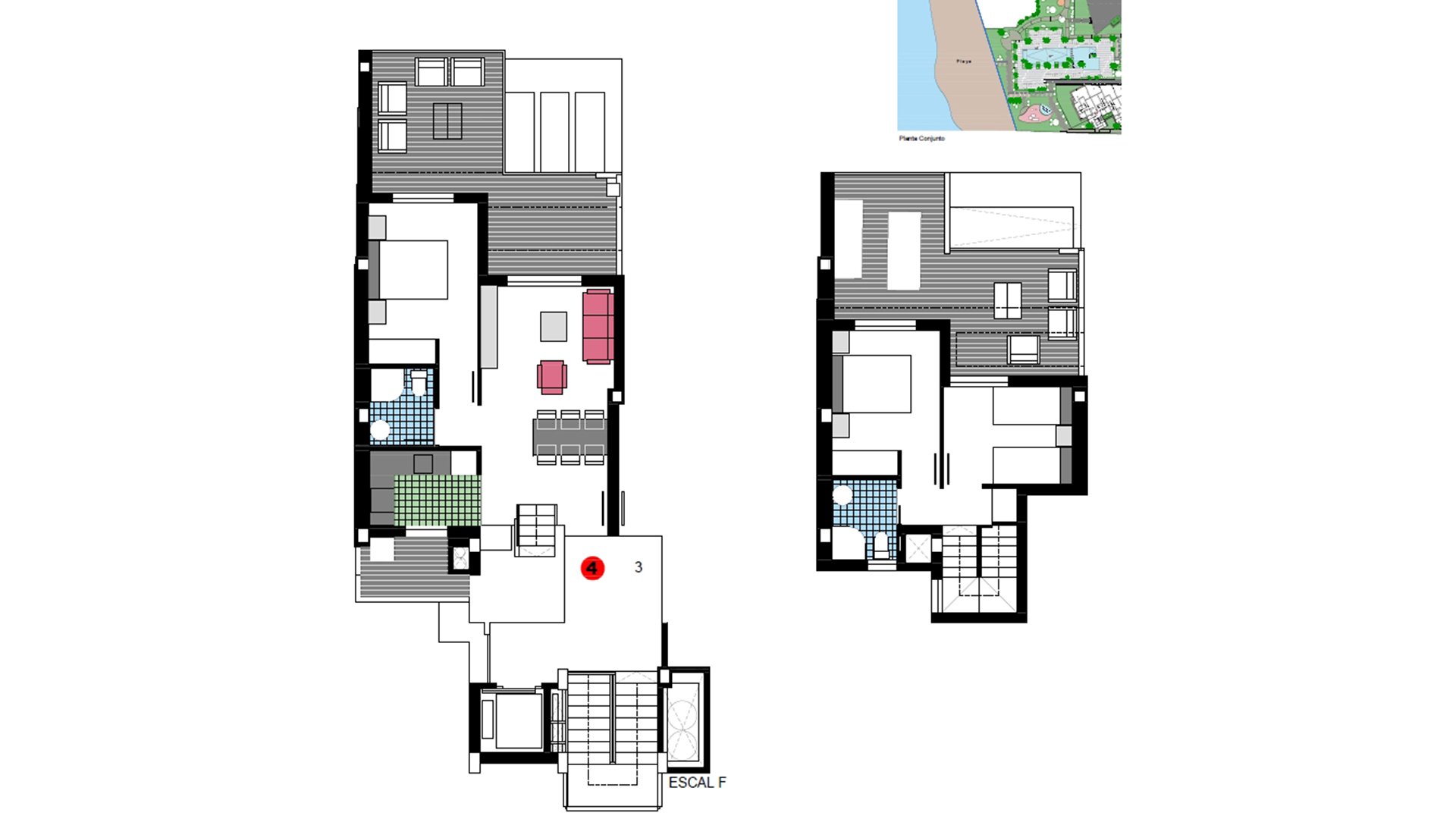 Apartment in L´Estanyo Vil.la Romana, Denia, Alicante, Spa, 3 bedrooms, 49 sq.m. No. 64815