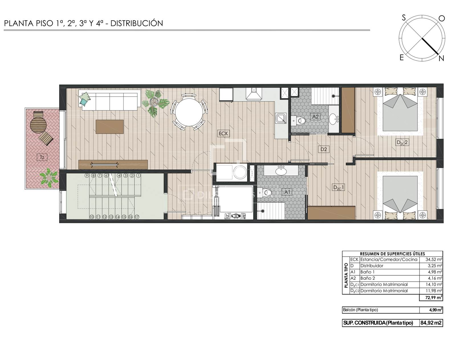 Huoneisto Barcelona, Espanja 2 makuuhuonetta, 85 m2 No. 192651