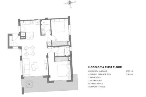 Dzīvoklis pārdošanā Los Alcazares, Murcia, Spānijā 2 istabas, 87 m2 Nr. 170529 - attēls 9