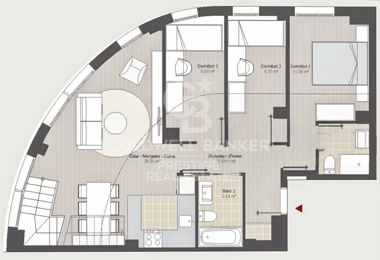 Duplex a Barcelona, Spagna 3 camere da letto, 123 mq. N° 178802