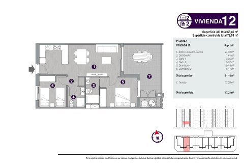 Apartamento en venta en Torrevieja, Alicante, España 2 dormitorios, 65 m2 No. 135234 - foto 22