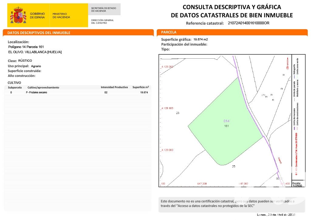Działka w Villablanca, Huelva, Hiszpania 19674 mkw. nr 184911