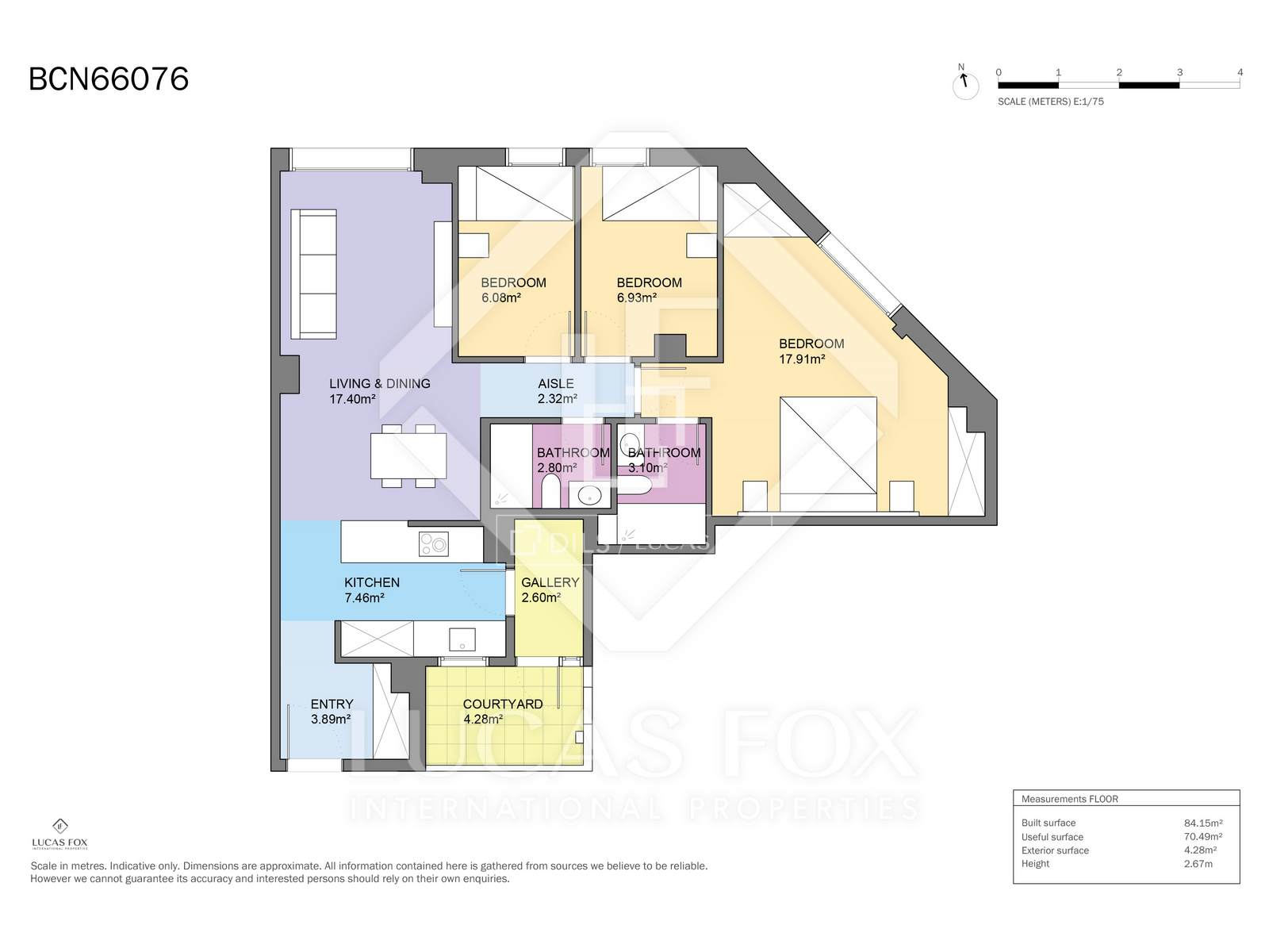 Apartment à Barcelona, Espagne 3 chambres, 84 m2 No. 150323