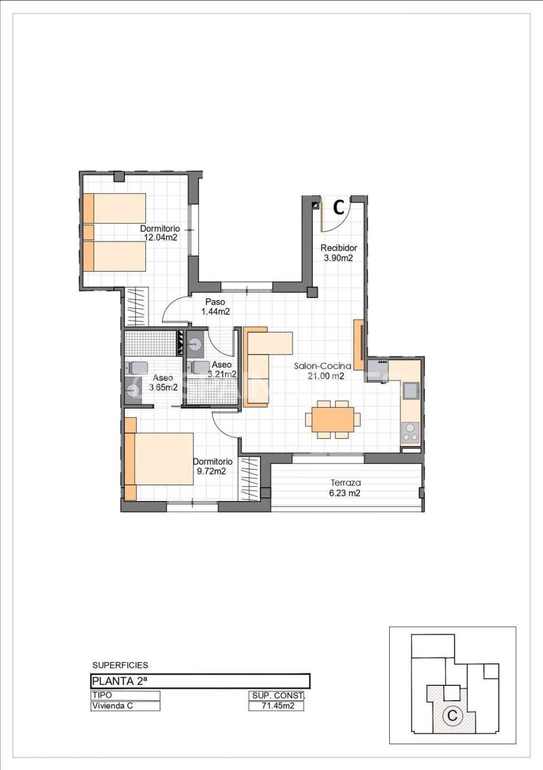 Penthouse w San Pedro del Pinatar, Murcia, Hiszpania 2 sypialnie, 71 mkw. nr 168154